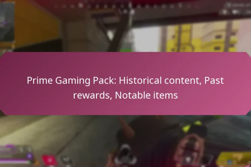 Prime Gaming Pack: Historical content, Past rewards, Notable items