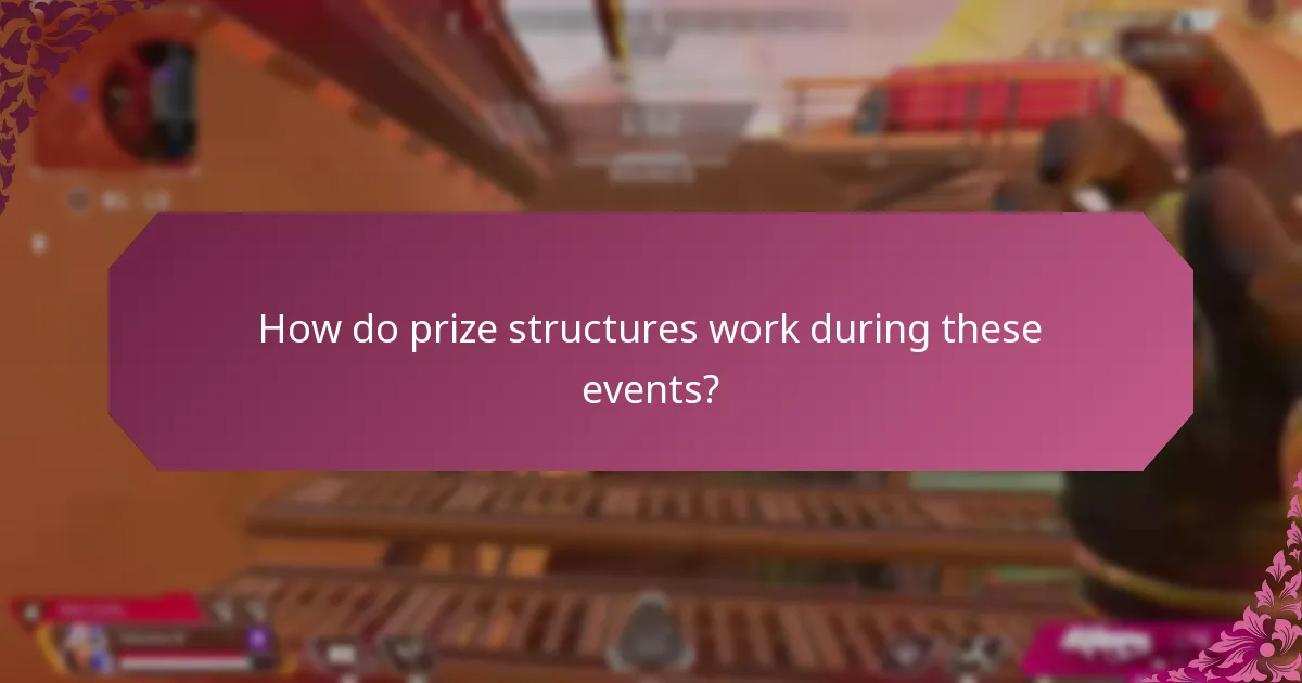 How do prize structures work during these events?