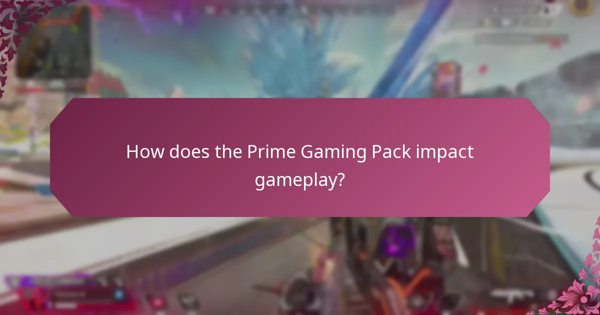 How does the Prime Gaming Pack impact gameplay?