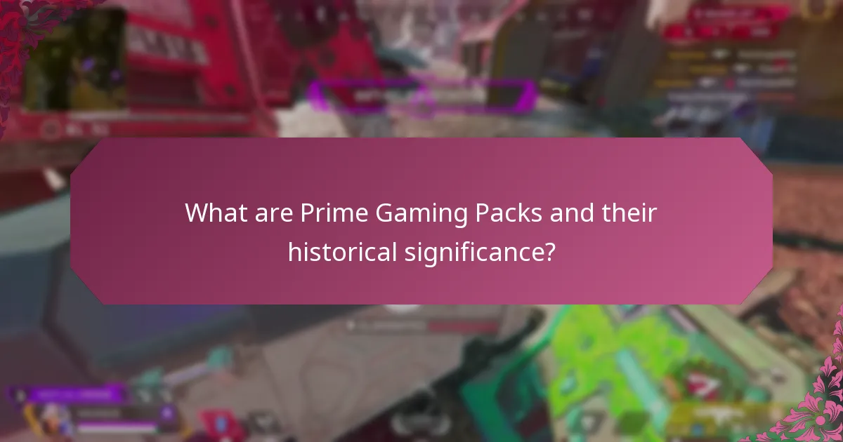Which notable items have been included in Prime Gaming Packs?