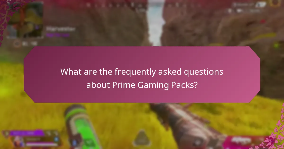 What are the frequently asked questions about Prime Gaming Packs?